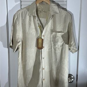 Tommy Bahama Beige Floral Men's Shirt